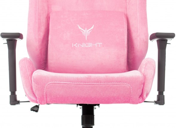 Кресло игровое Knight N1 Fabric розовый Velvet 36 с подголов. крестов. металл в Орске 