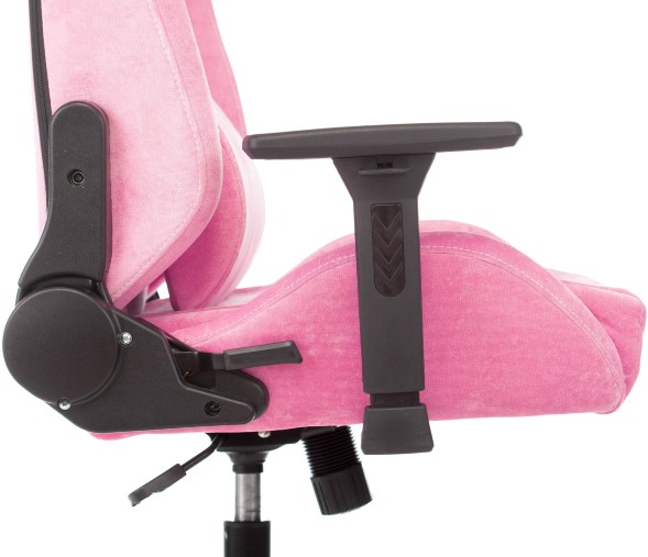 Кресло игровое Knight N1 Fabric розовый Velvet 36 с подголов. крестов. металл в Орске 