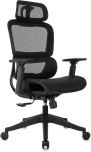 Кресло руководителя Бюрократ 831 черный сетка с подголов. крестов. пластик