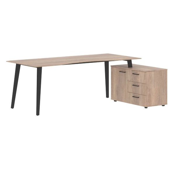 Стол руководителя с тумбой JCT 2013(R) 2000х1300х750 JAY в Орске 