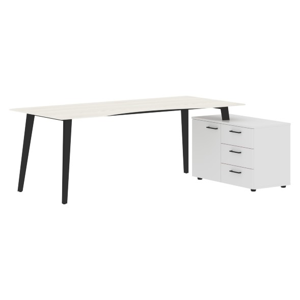 Стол руководителя с тумбой JCT 2013(R) 2000х1300х750 JAY в Орске 