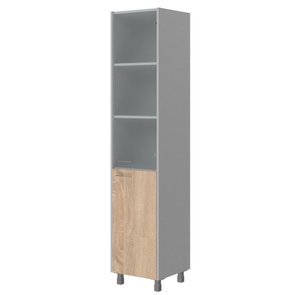 Шкаф колонка комбинированная OHC 45.2(R) Дуб Сонома светлый/Металлик 456х450х2147 OFFIX NEW в Орске 