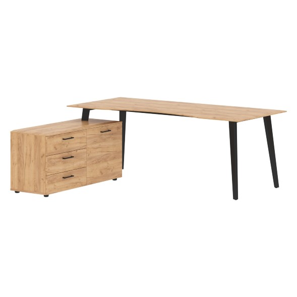 Стол руководителя с тумбой JCT 2018(L) 2000х1800х750 JAY в Орске 