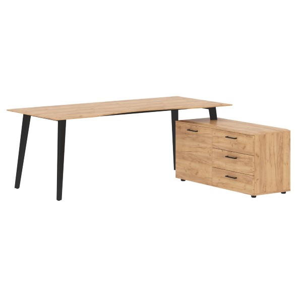 Стол руководителя с тумбой JCT 2018(R) 2000х1800х750 JAY в Орске 