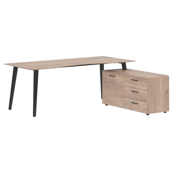 Стол руководителя с тумбой JCT 2018(R) 2000х1800х750 JAY в Орске 