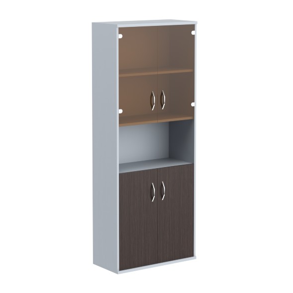 Шкаф комбинированный малыми стеклянными и глухими дверьми СТ-1.4 770*365*1975 I в Орске 